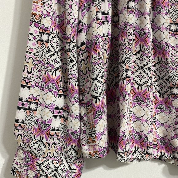 Anthropologie Maeve Islet Button Down Shirt Women's L Roll Tab Sleeve - Picture 3 of 12